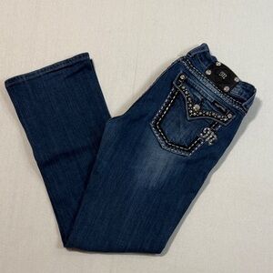 Miss Me Indigo Boot Cut Jeans with Studded Accents